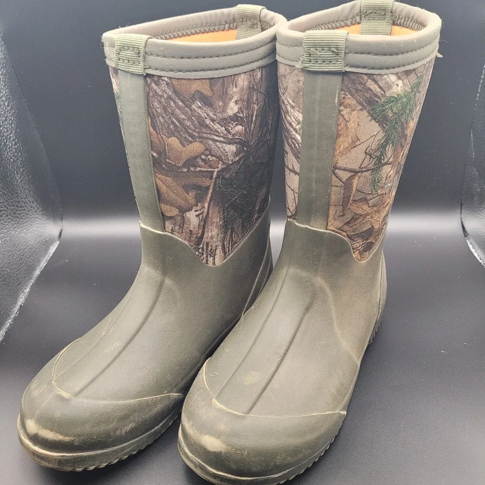 Ozark Trail Chore Boots Camo Youth Sz 13 Outdoor Hunting Fishing Gorpcore Muck